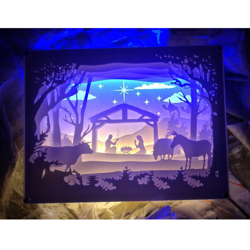 Nativity Paper Cut Light Box