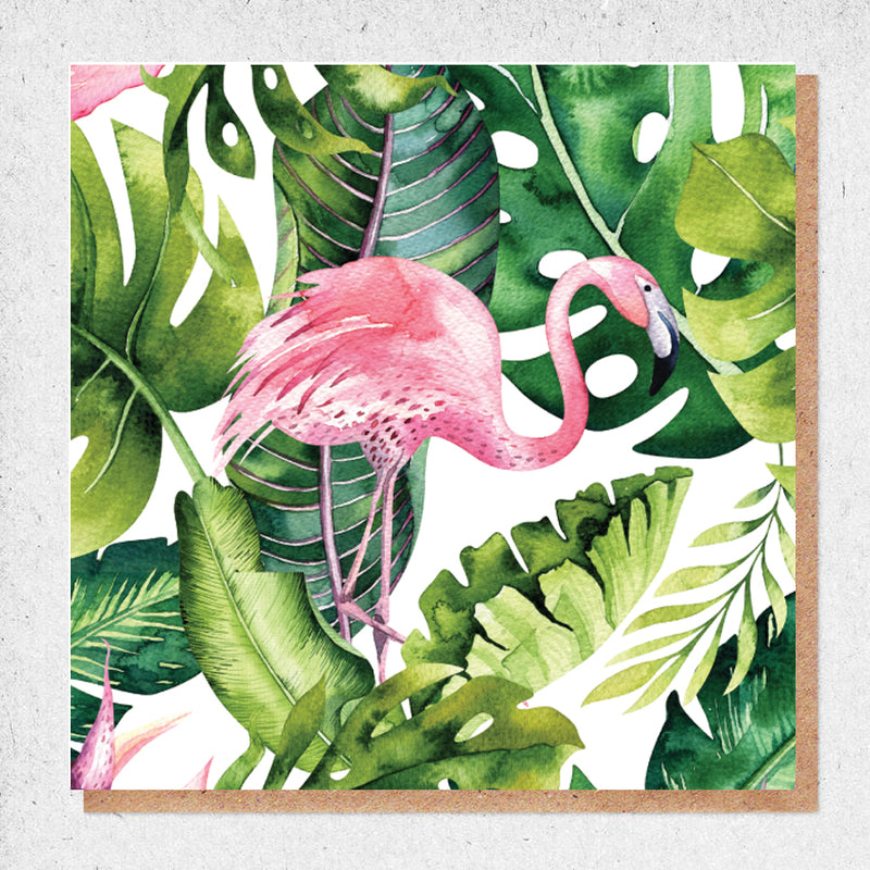 Flamingo Watercolour Card