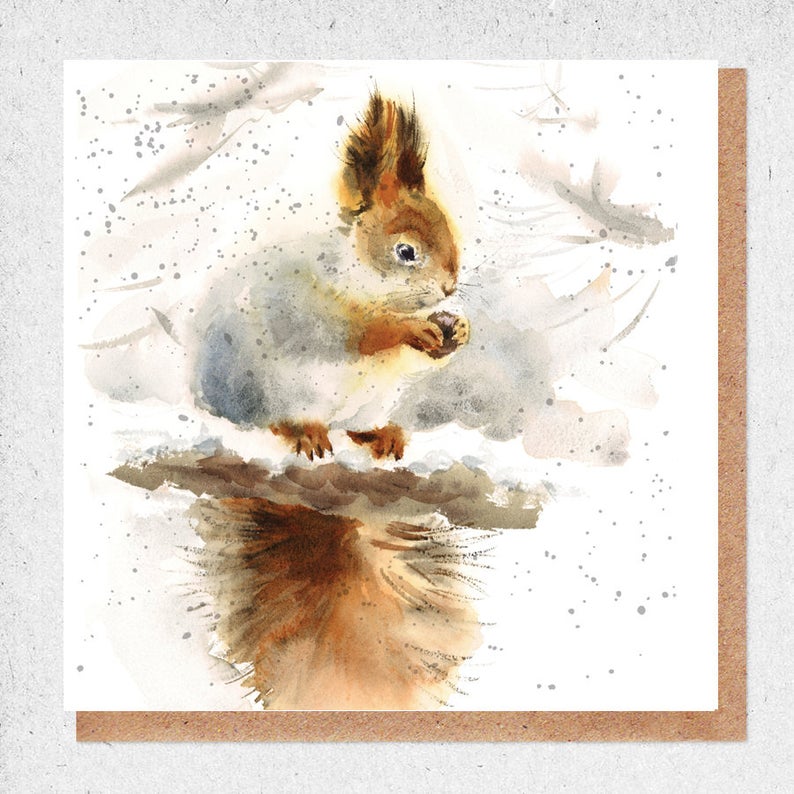 Squirrel Watercolour Card
