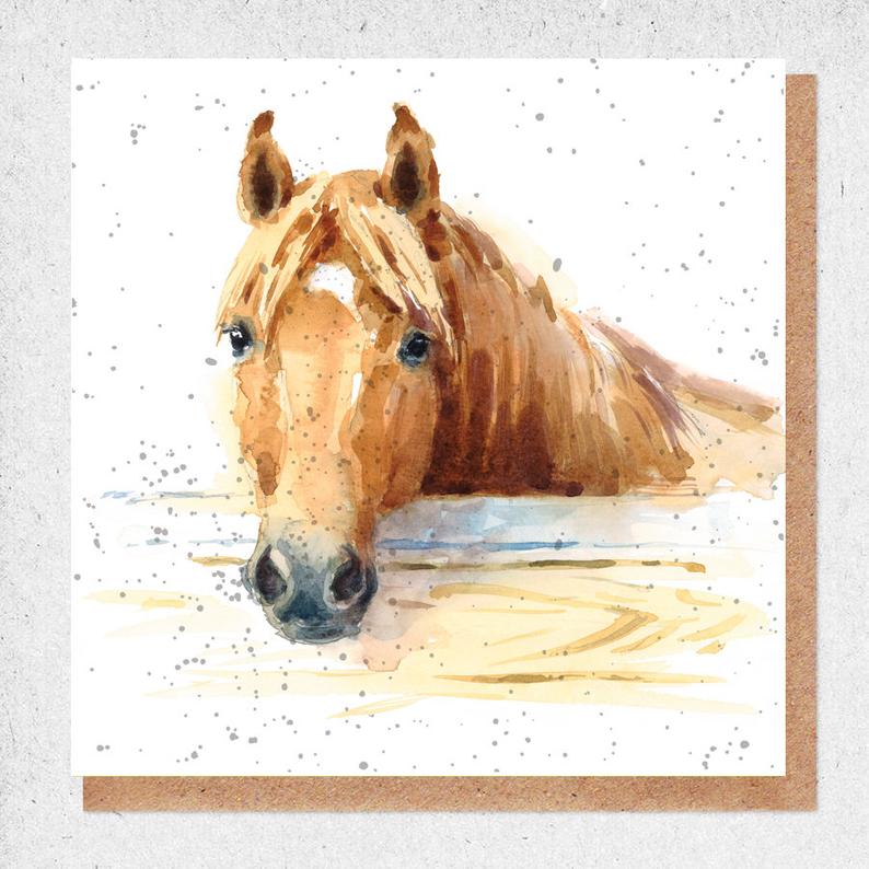 Horse Watercolour Card