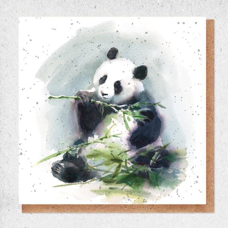 Panda Watercolour Card