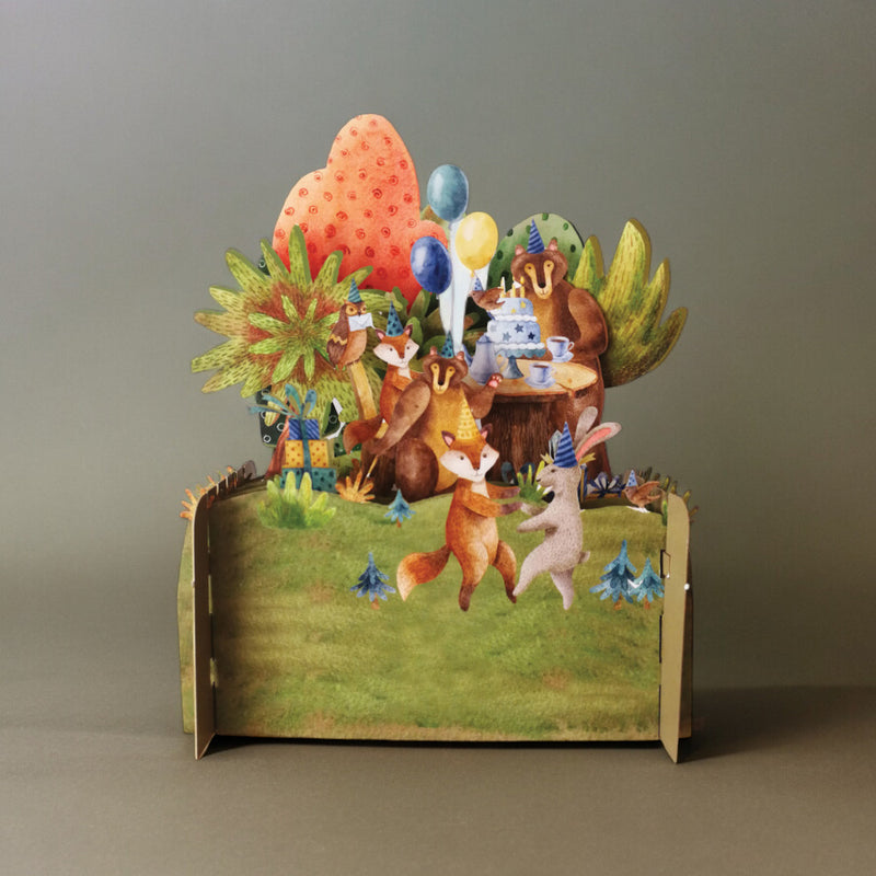 Children's Animals Tea Party 3D Pop Up Birthday Greeting Card