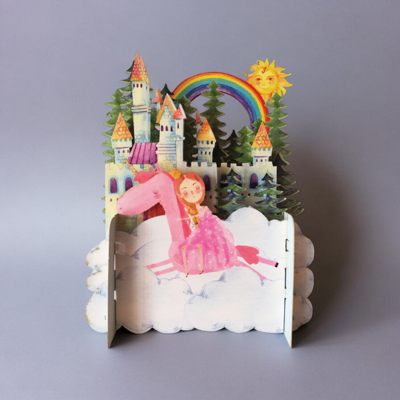 Children's Princess & A Unicorn 3D Pop Up Birthday Greeting Card