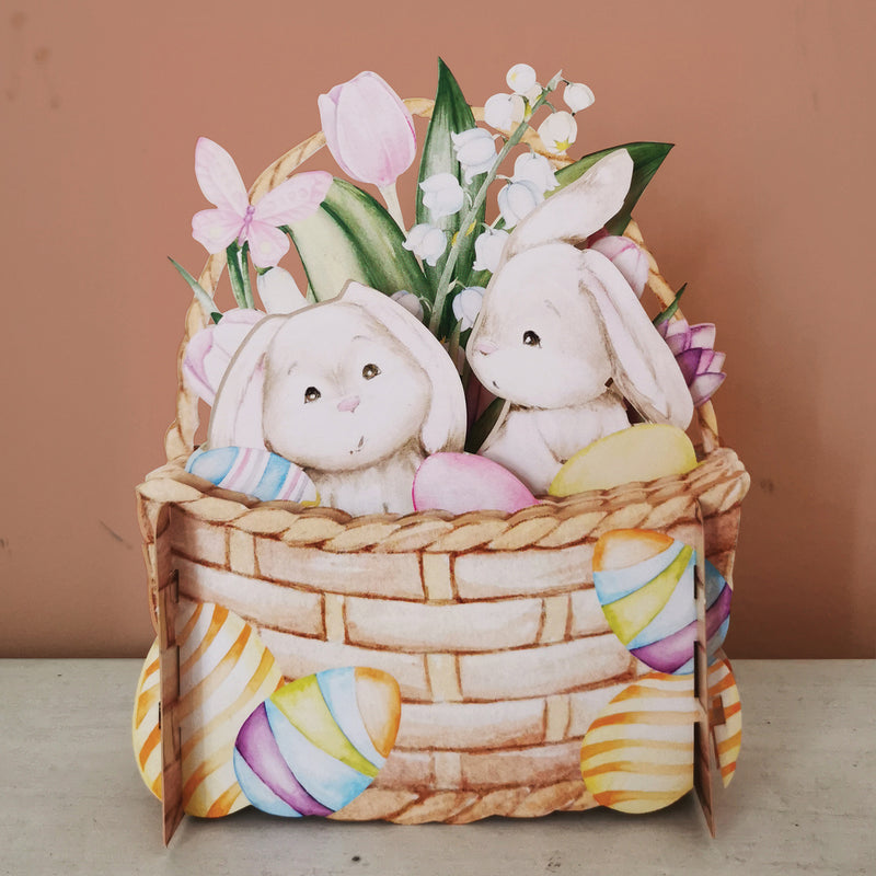 Pop up Easter Card bunnies