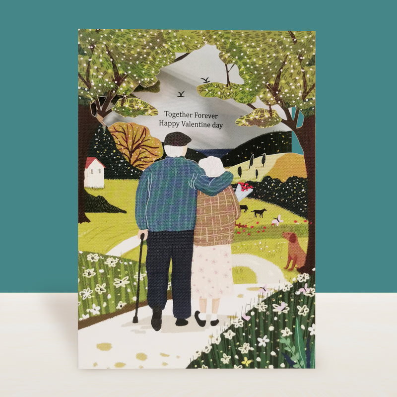 Valentine's Day card- couple walking
