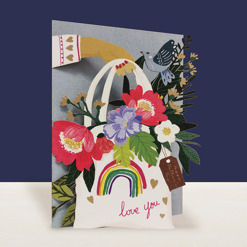 Mother's Day card- Flowers bag