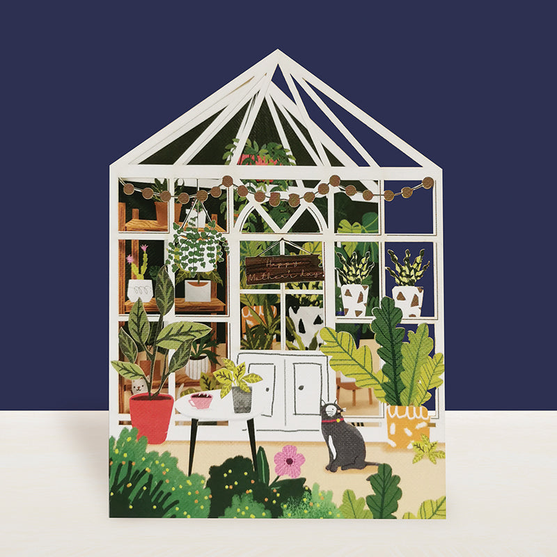 Mother's Day card- Greenhouse, plants