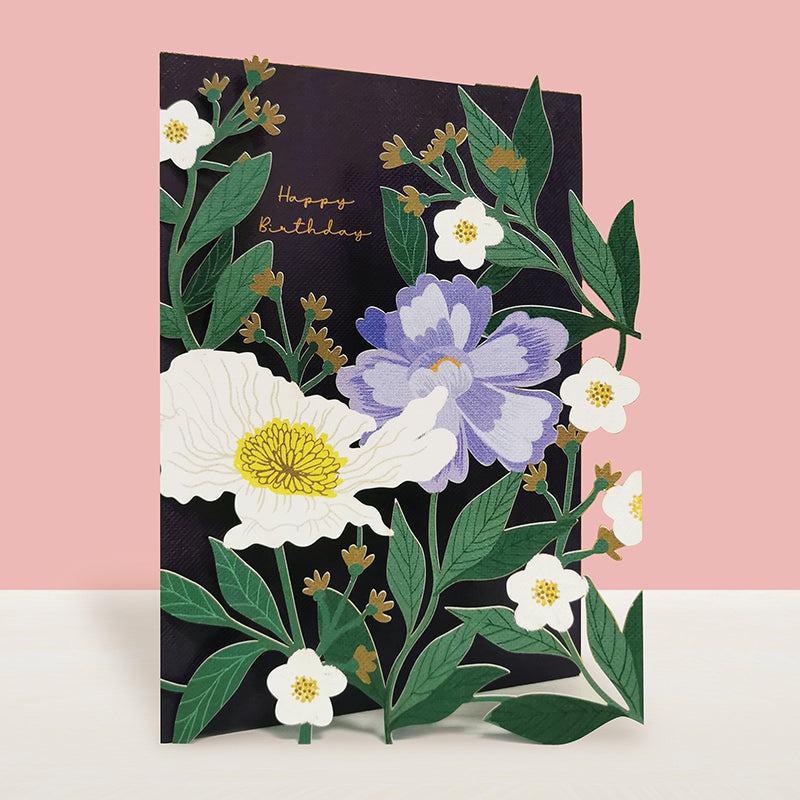 Original Paper cut Birhtday card - Birthday Flower