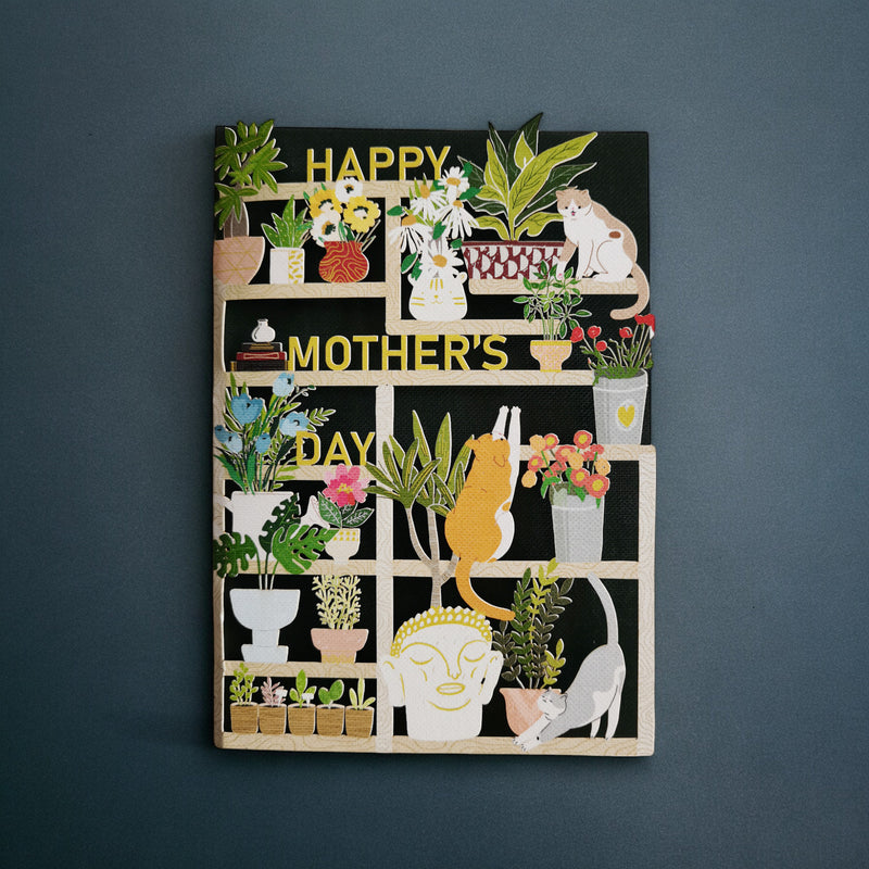 Mother's Day card- Cats and plants