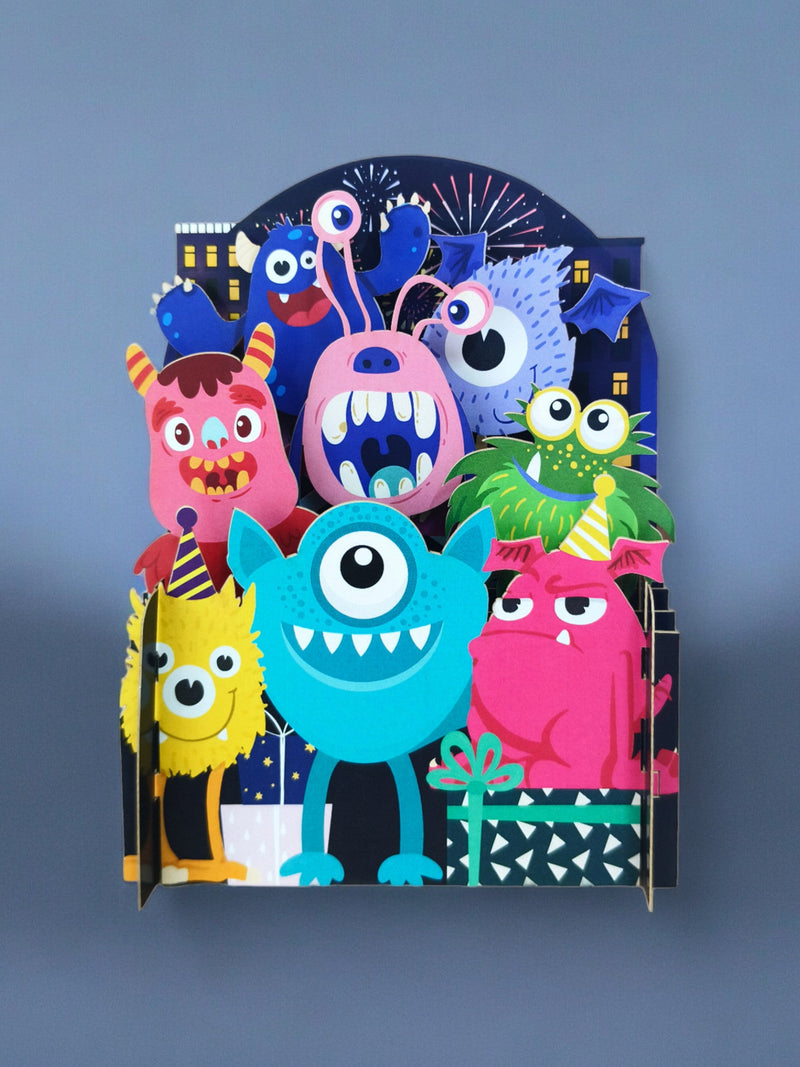 KID046 -Children's pop up card-Monsters