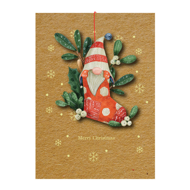 Wooden Christmas ornament card-SOCKS