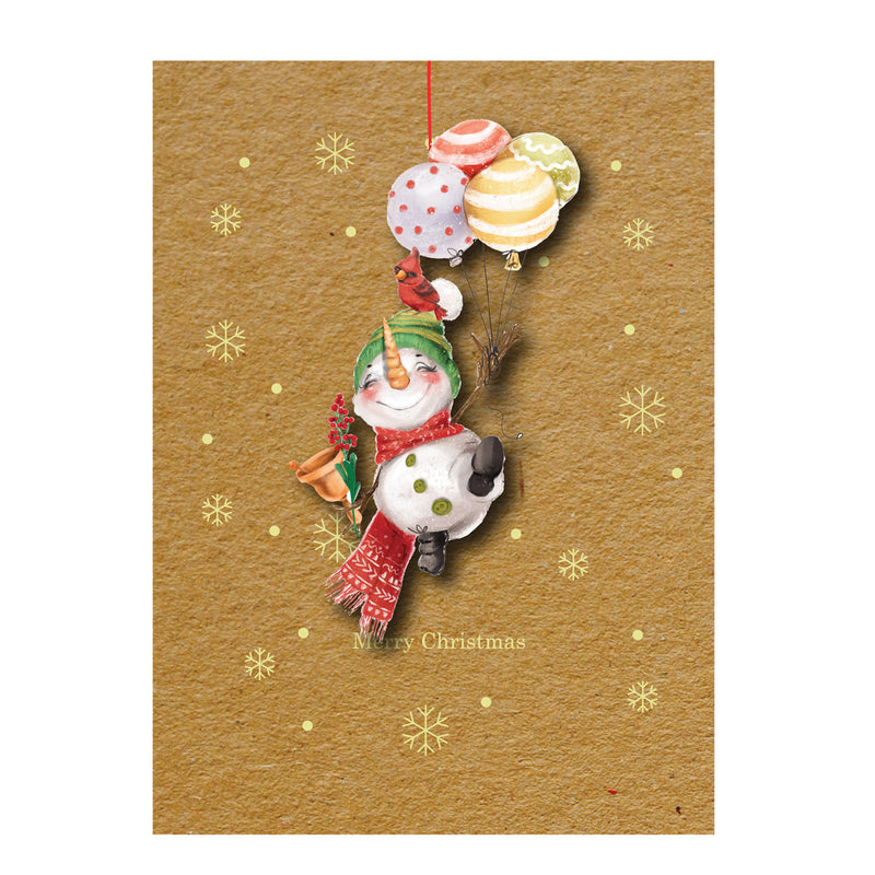 Wooden Christmas ornament card-SNOWMAN