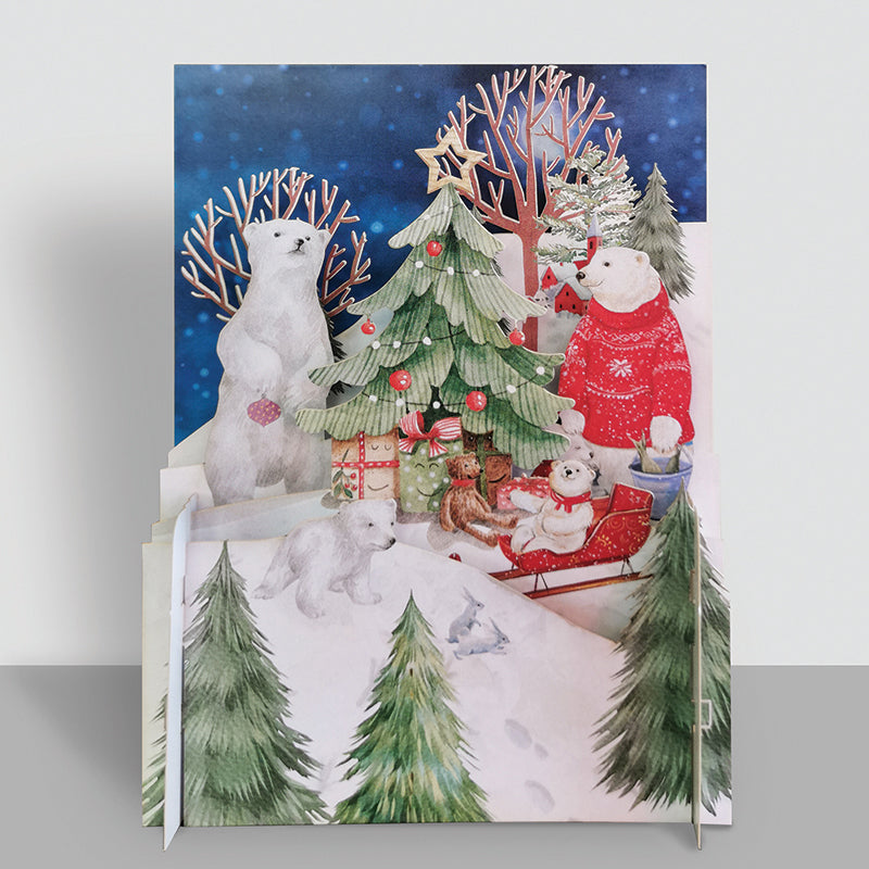Christmas pop up card - Polar bears