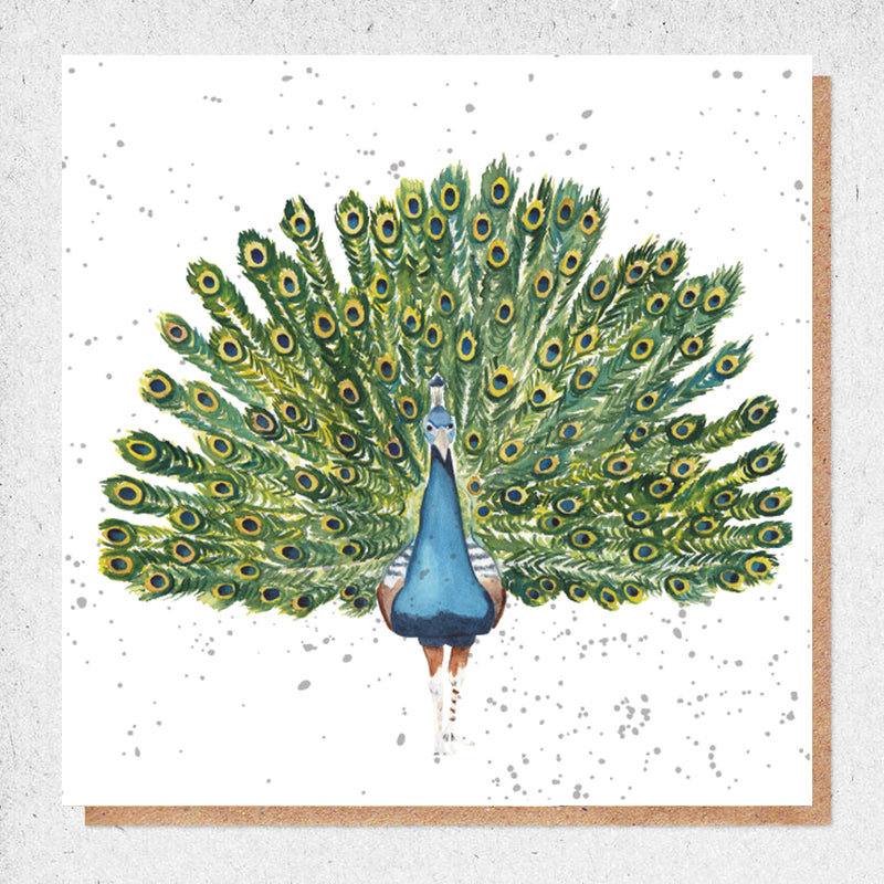 Peacock Watercolour Card