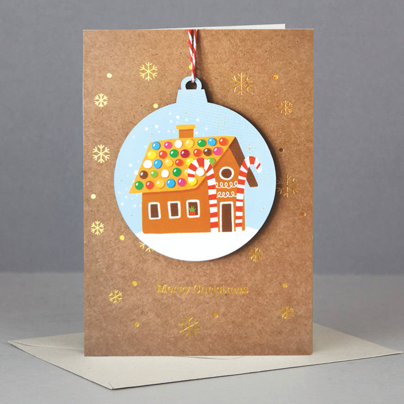 Wooden Christmas ornament card-ginger bread house