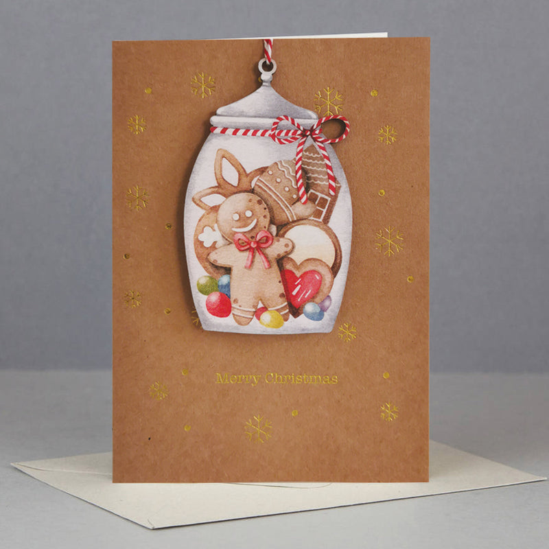 Wooden Christmas ornament card-COOKIE JAR