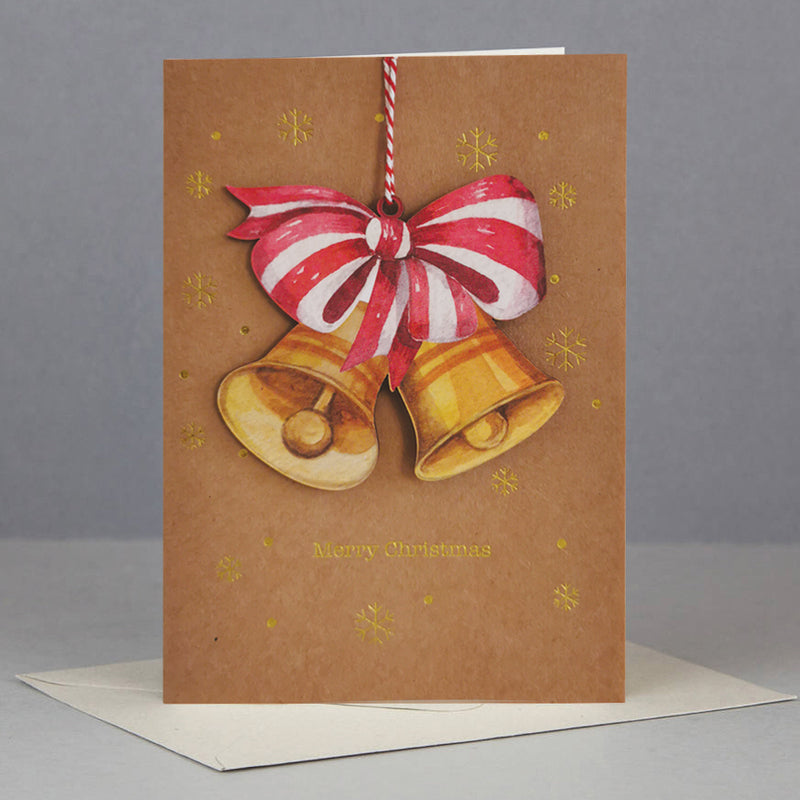 Wooden Christmas ornament card-Christmas Bell