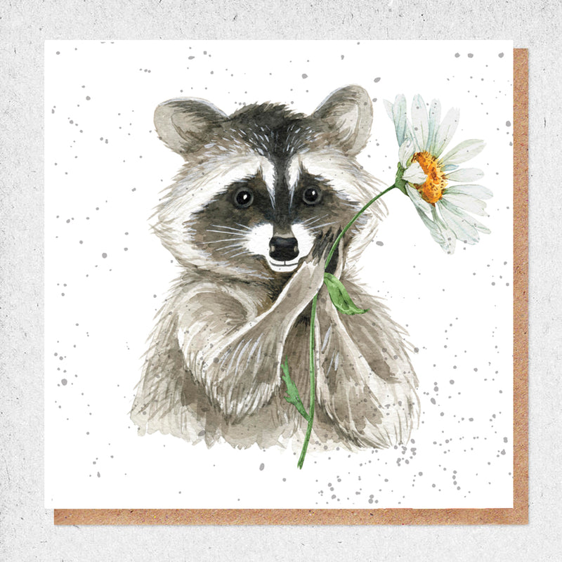 Raccoon Watercolour Card