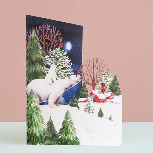 Paper cut art card - POLAR BEAR