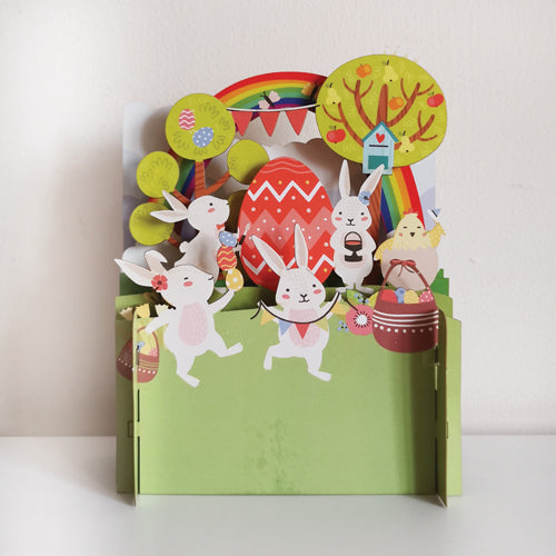 Pop up Easter Card bunnies