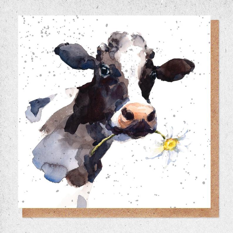 Cow Watercolour Card