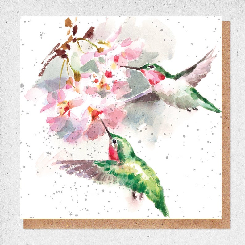 Hummingbird Watercolour Card