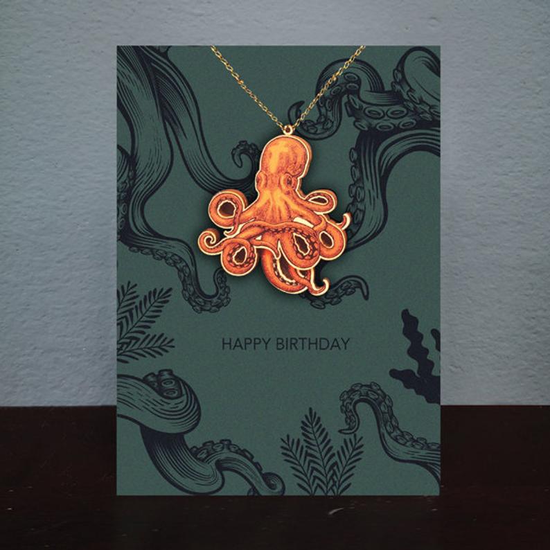Octopus Necklace Card