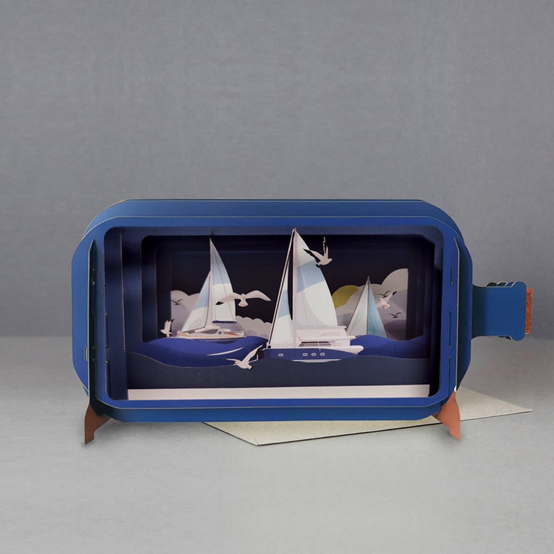 3D Sailing Boat Pop Up Card