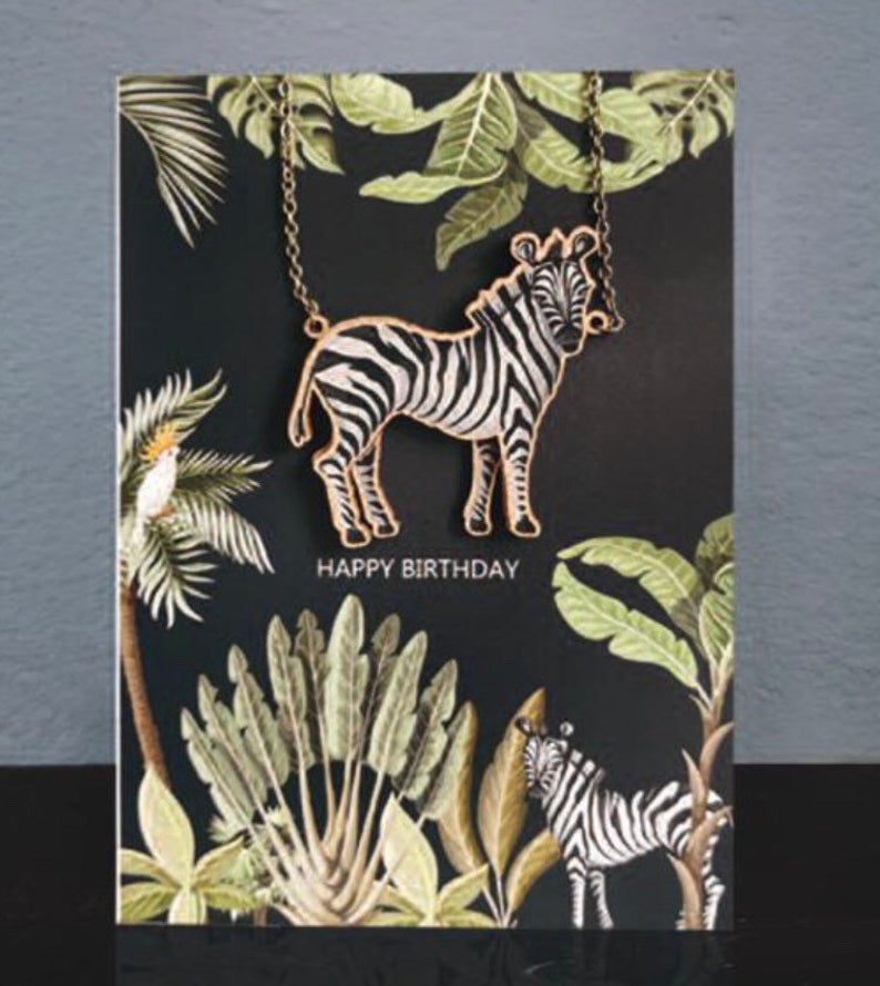 Zebra Necklace Card