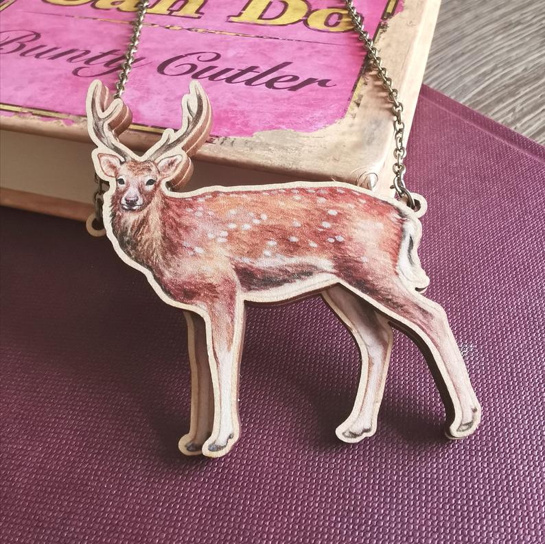 Deer Necklace Card