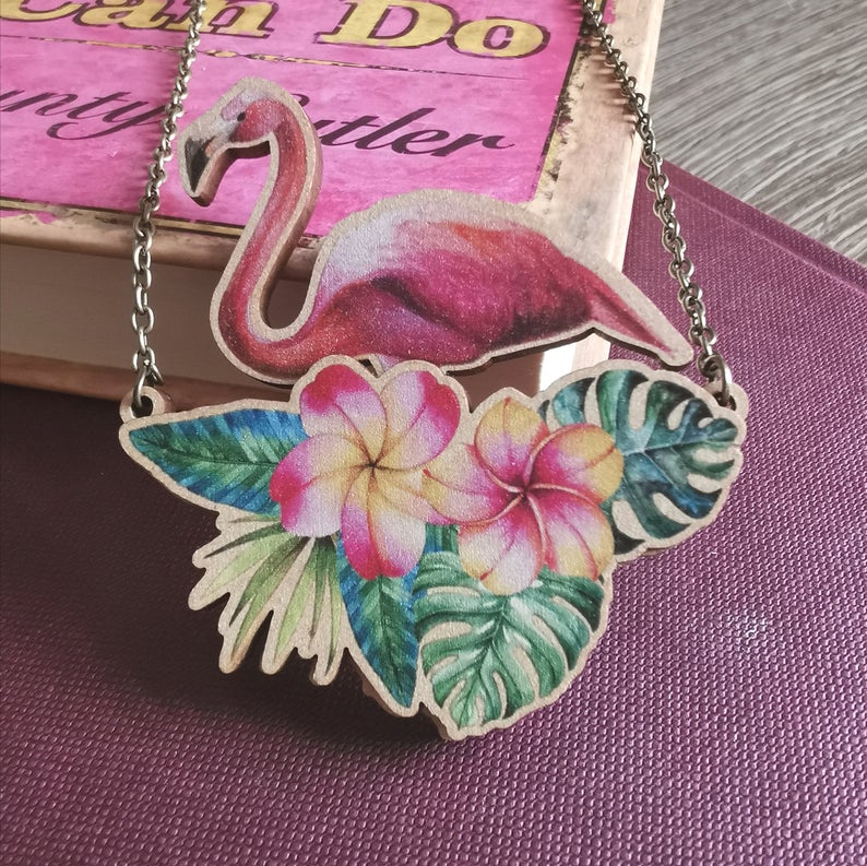 Flamingo Necklace Card