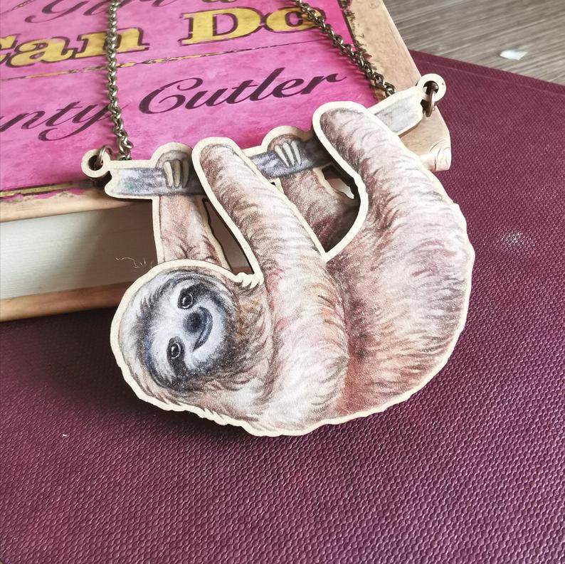 Sloth Necklace Card