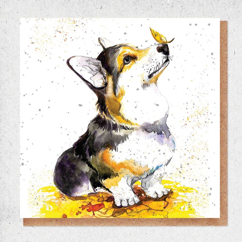 Puppy Watercolour Card