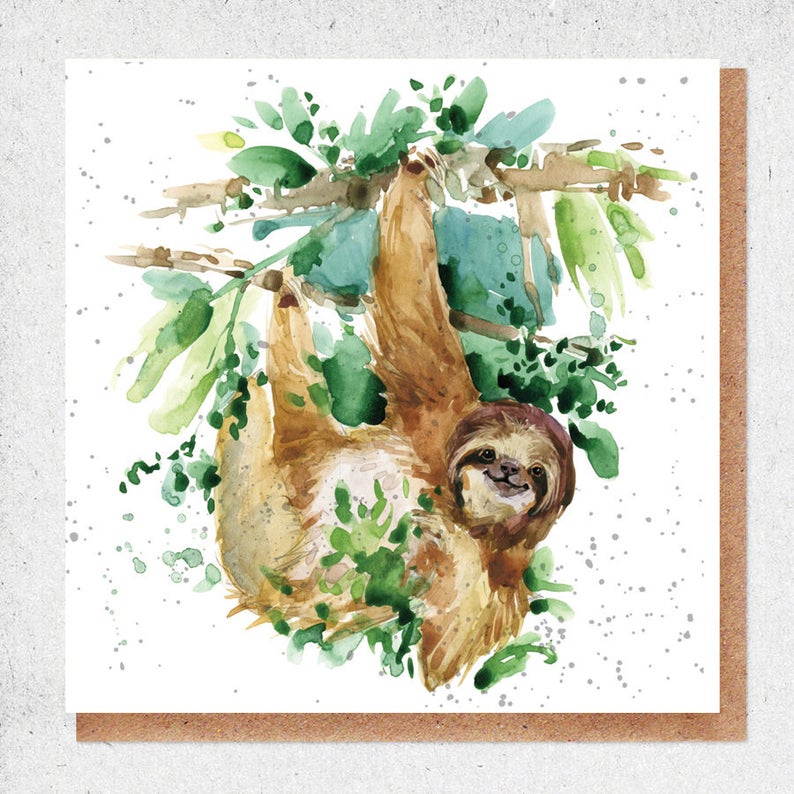 Sloth Watercolour Card