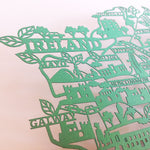 Original paper cut Ireland map