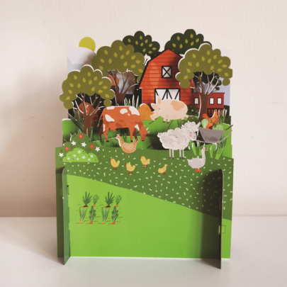 Children's At The Farmyard 3D Pop Up Birthday Greeting Card