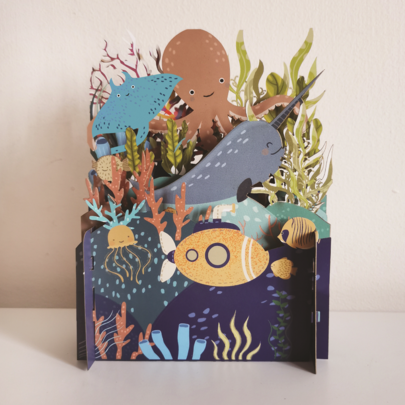 Children's Life Under The Sea 3D Pop Up Birthday Greeting Card