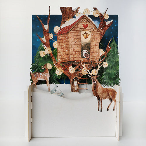 Christmas pop up card-tree house