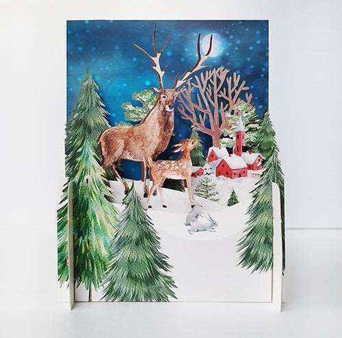 Christmas pop up card - deers